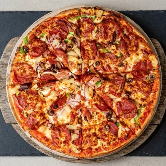 Supreme pizza from Pizza Master, delivered to Gordon