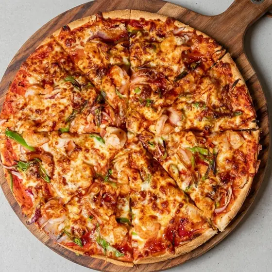Szechuan Prawn pizza from Pizza Master, delivered to Roseville